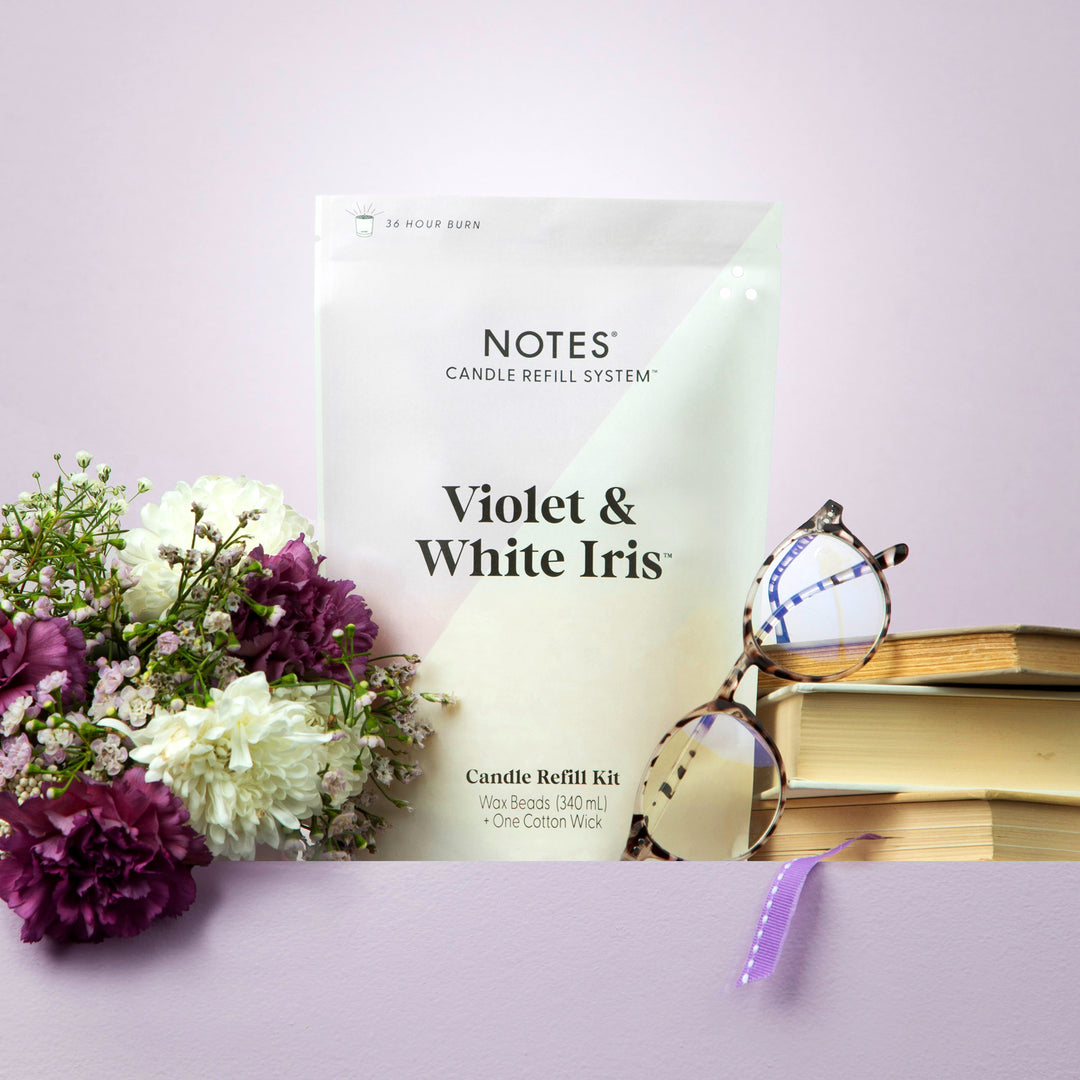 Sustainable Candle Refill Kit - NOTES Violet & White Iris