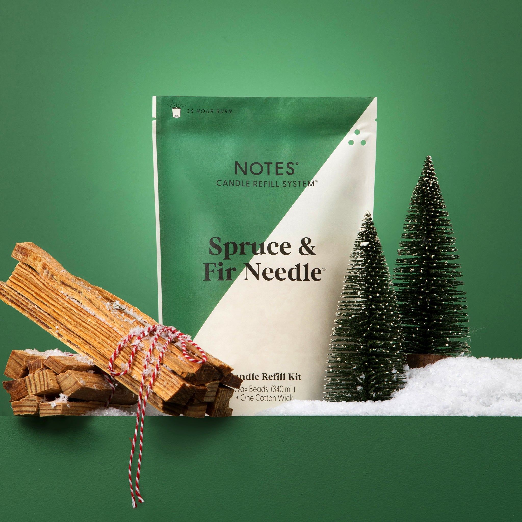 Sustainable Candle Refill Kit - NOTES Spruce & Fir Needle