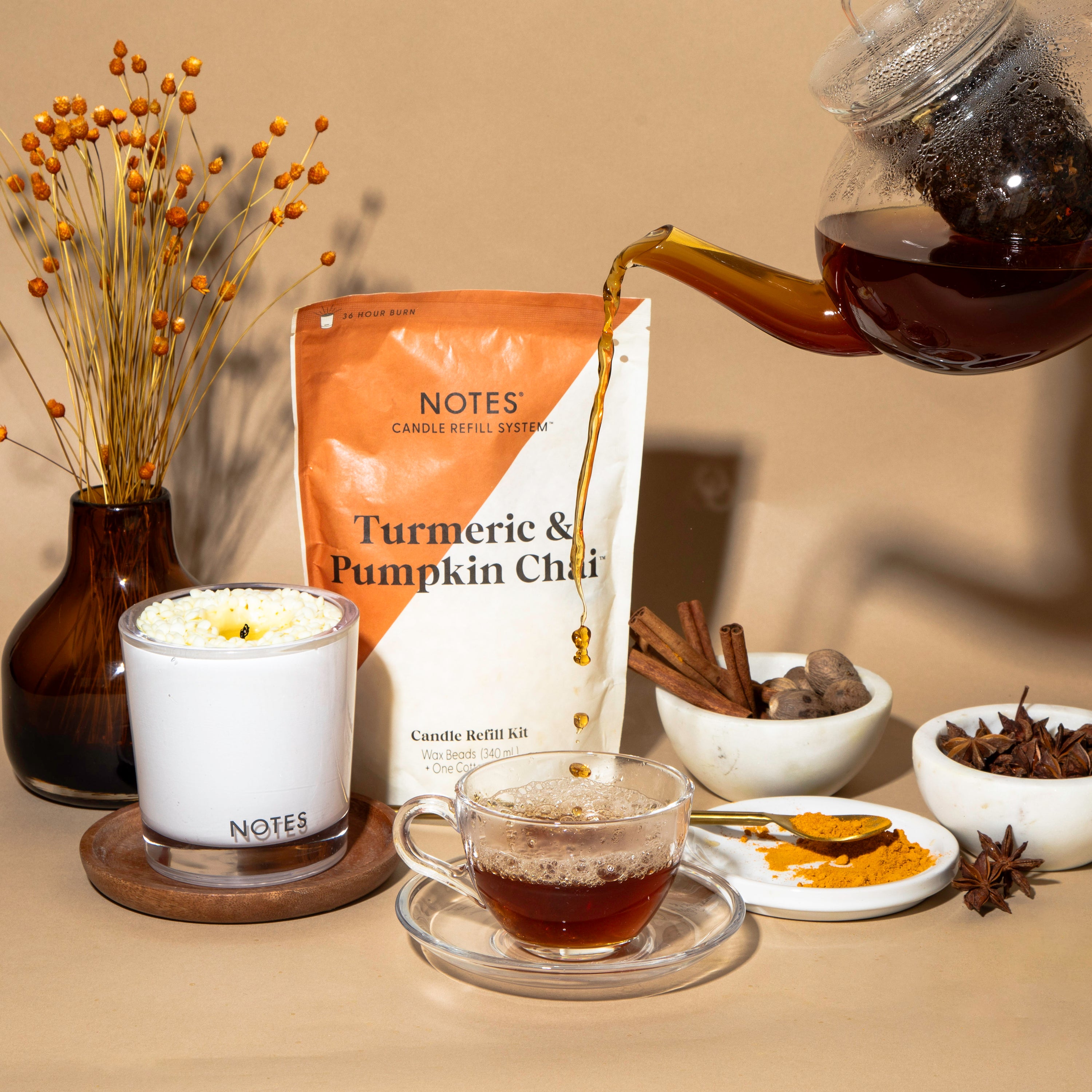 Sustainable Candle Refill Kit - NOTES Turmeric & Pumpkin Chai