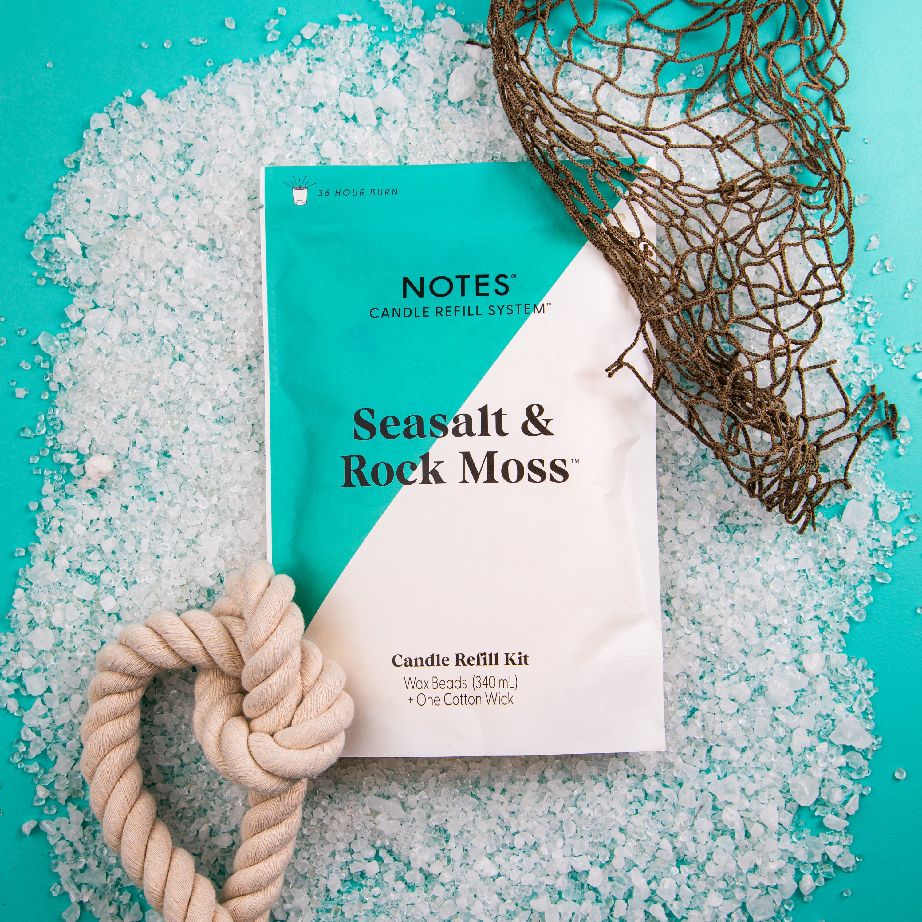 Sustainable Candle Refill Kit - NOTES Seasalt & Rock Moss