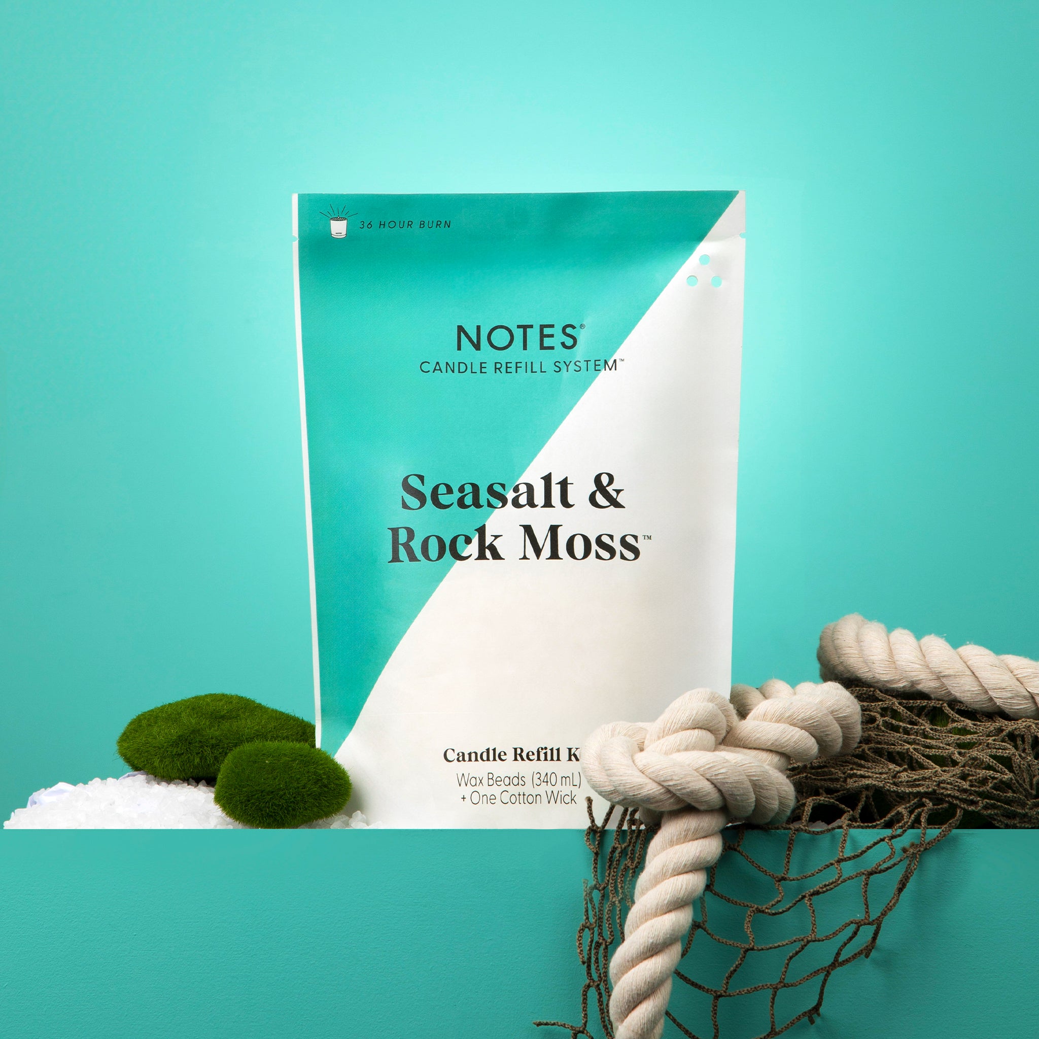 Sustainable Candle Refill Kit - NOTES Seasalt & Rock Moss