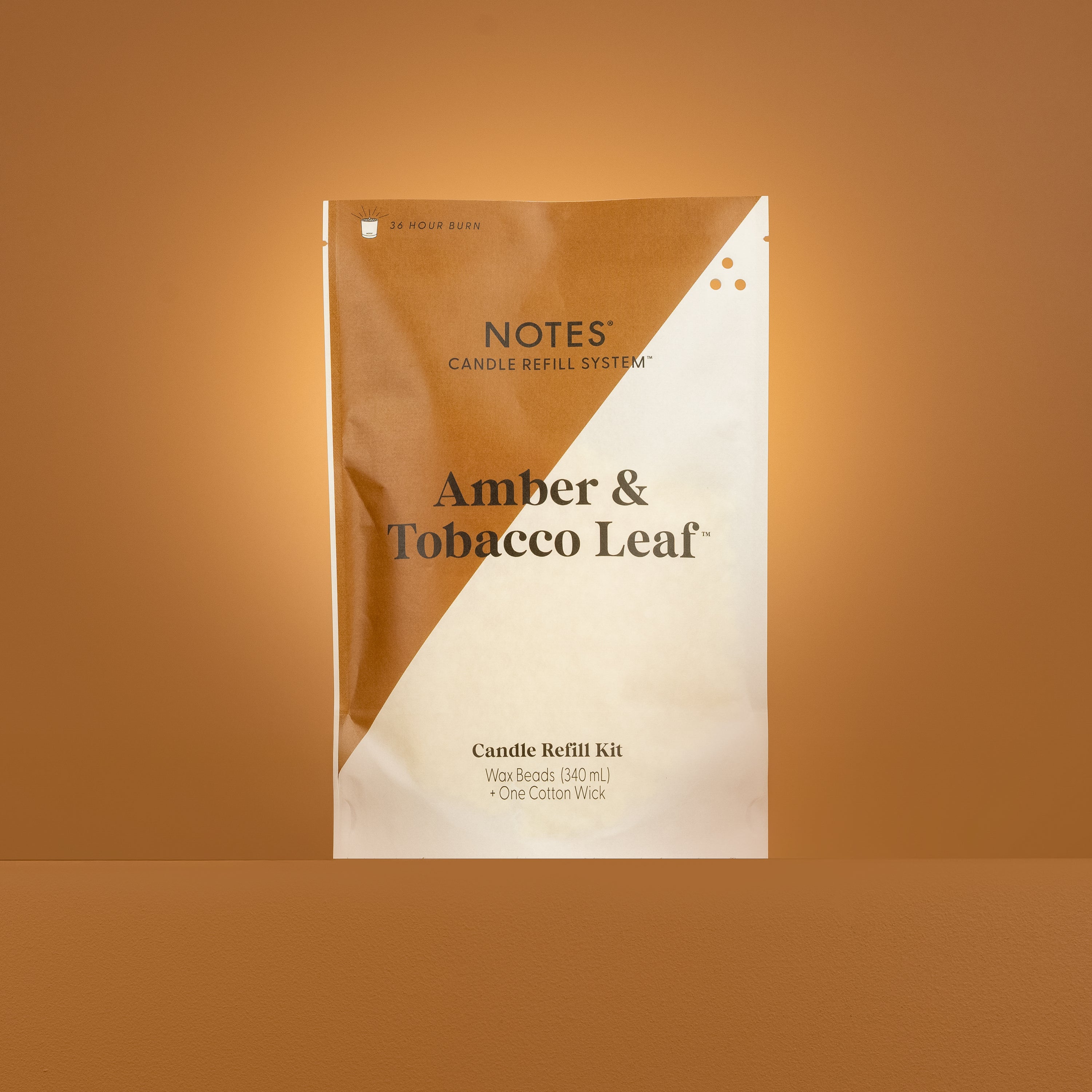 Sustainable Candle Refill Kit - NOTES Amber & Tobacco Leaf
