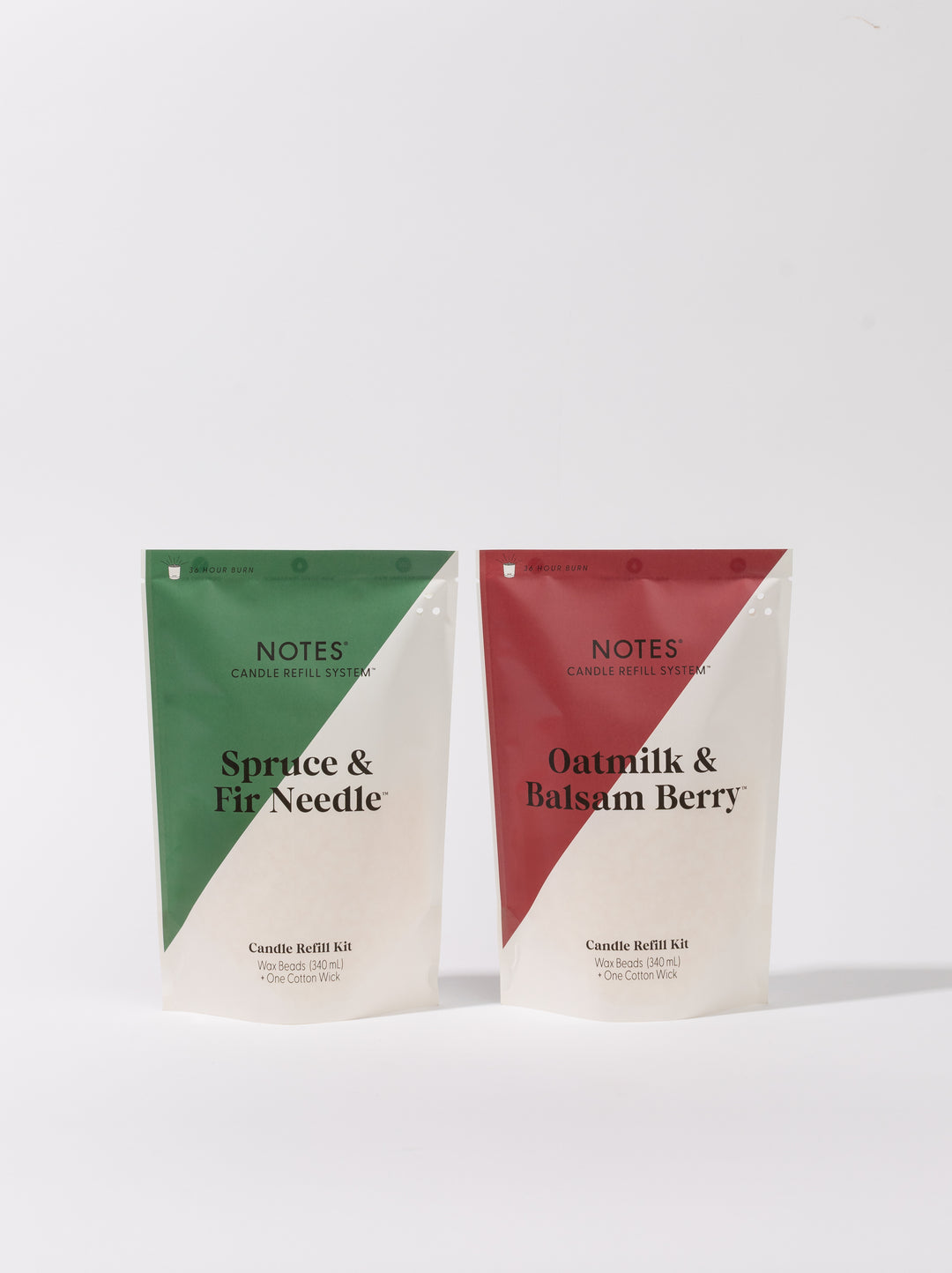 NOTES Candle Refill System - Sustainable Starter Kit - Evergreen & Spicy Duo