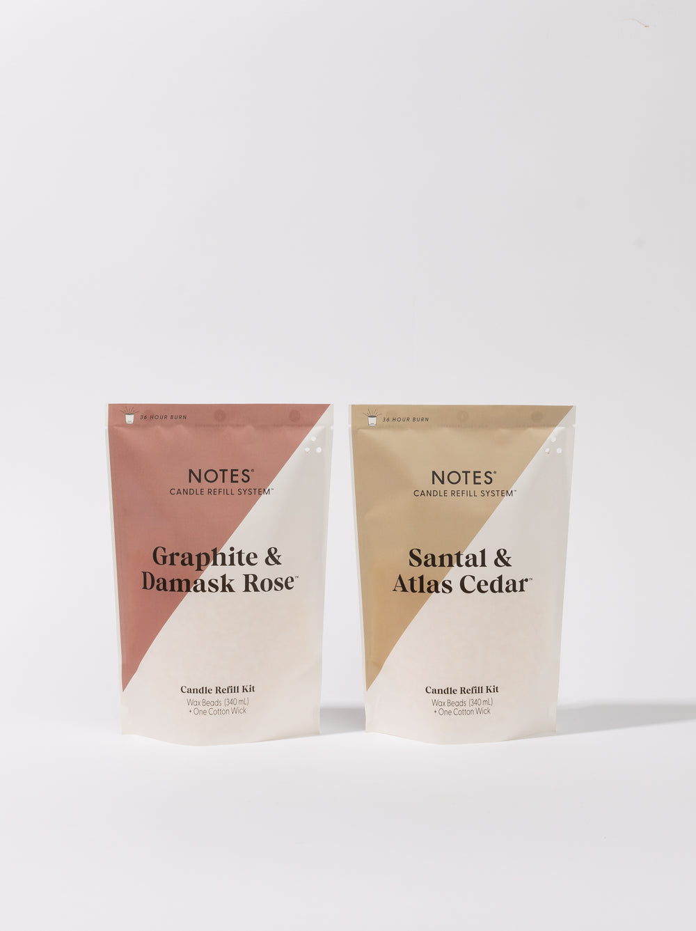 NOTES Candle Refill System - Sustainable Starter Kit - Smokey & Woody Duo