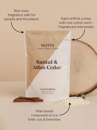 Sustainable Candle Refill Kit - NOTES Santal & Atlas Cedar