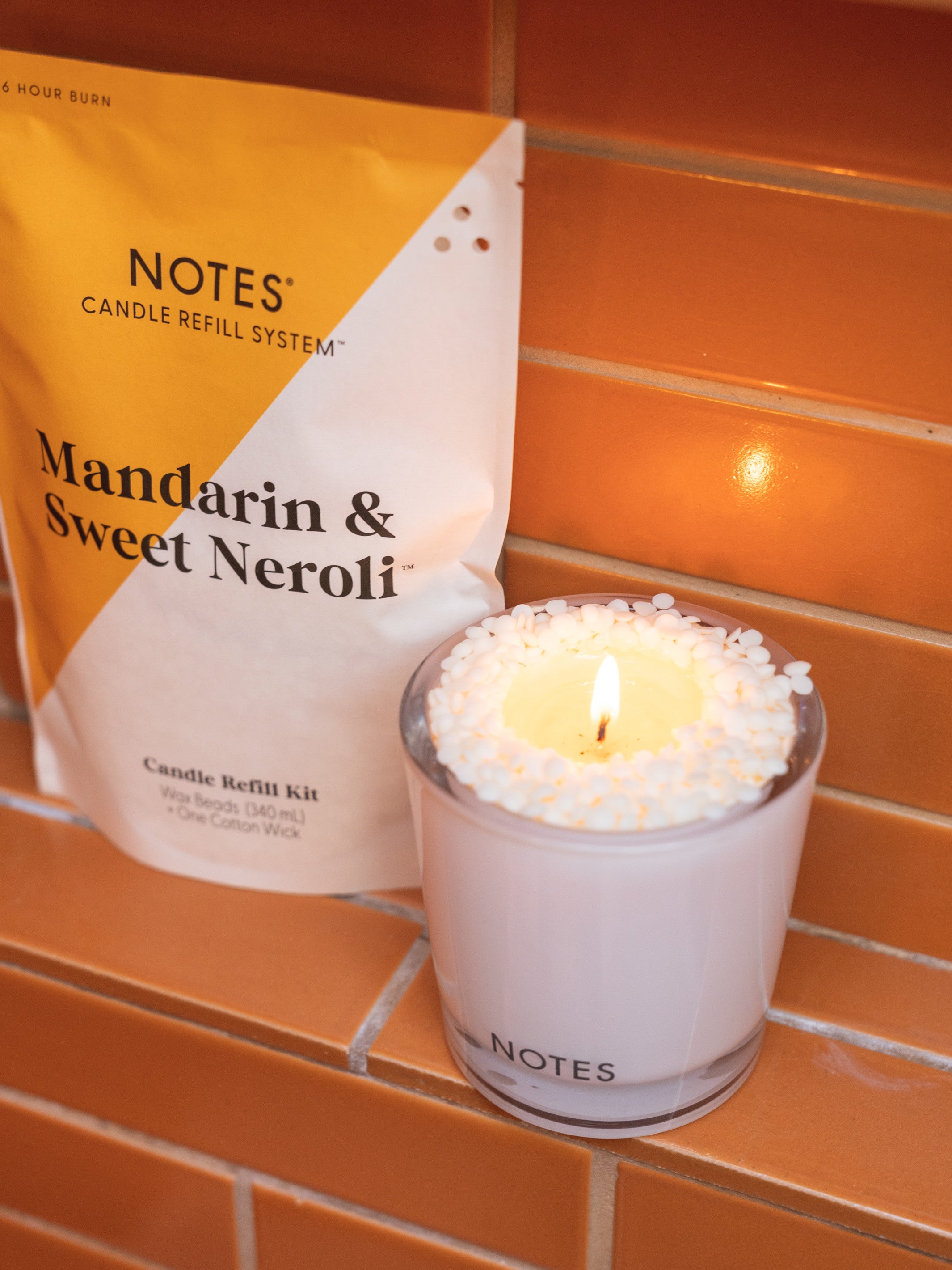 Sustainable Candle Refill Kit - NOTES Mandarin & Sweet Neroli