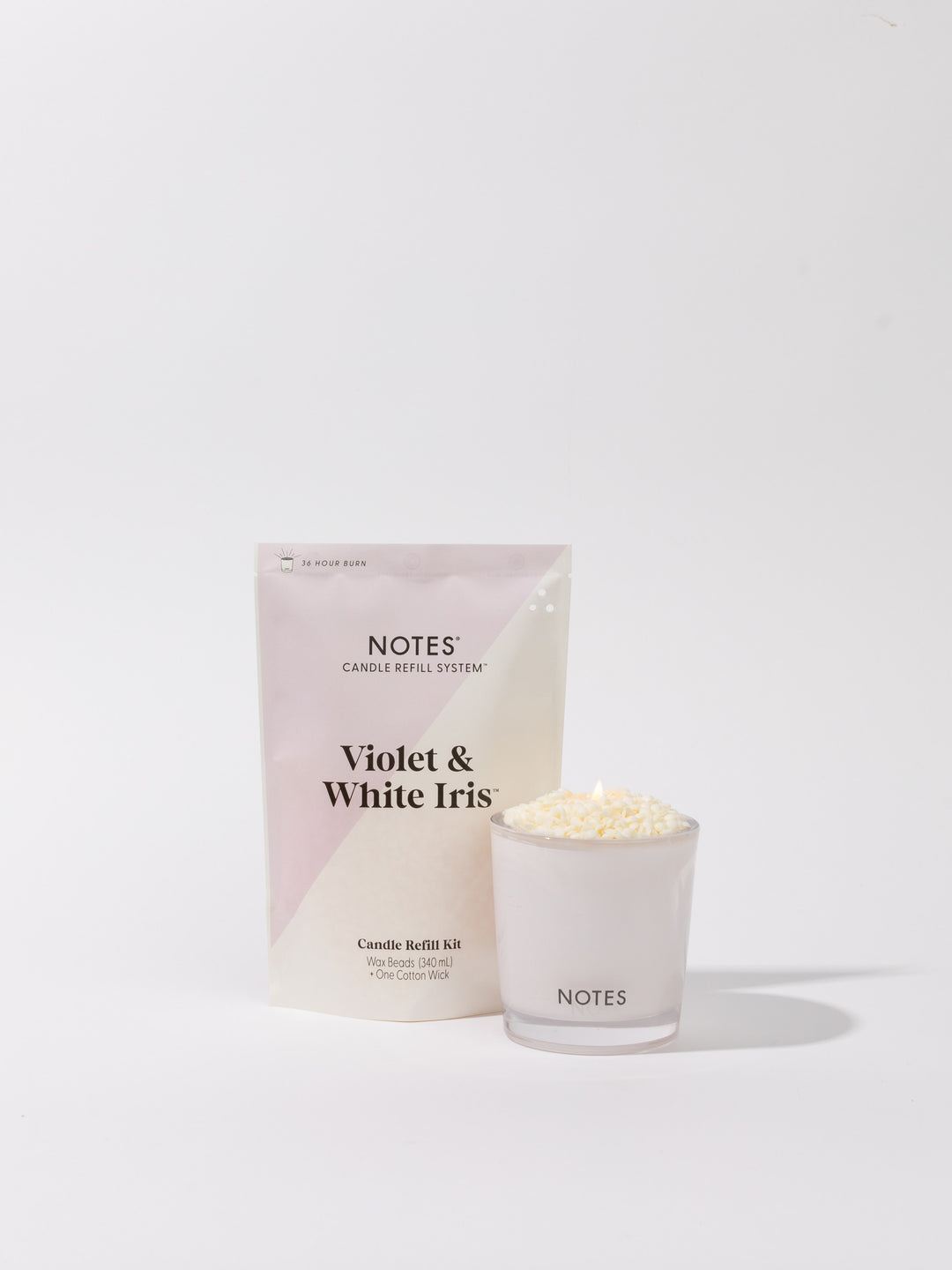 Sustainable Candle Refill Kit - NOTES Violet & White Iris