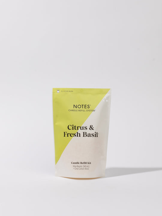 Sustainable Candle Refill Kit - NOTES Citrus & Fresh Basil